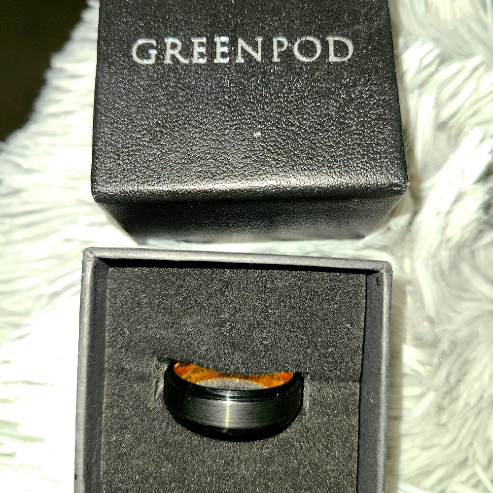 Men's 6mm Tungsten Carbide and 14kt Yellow Gold